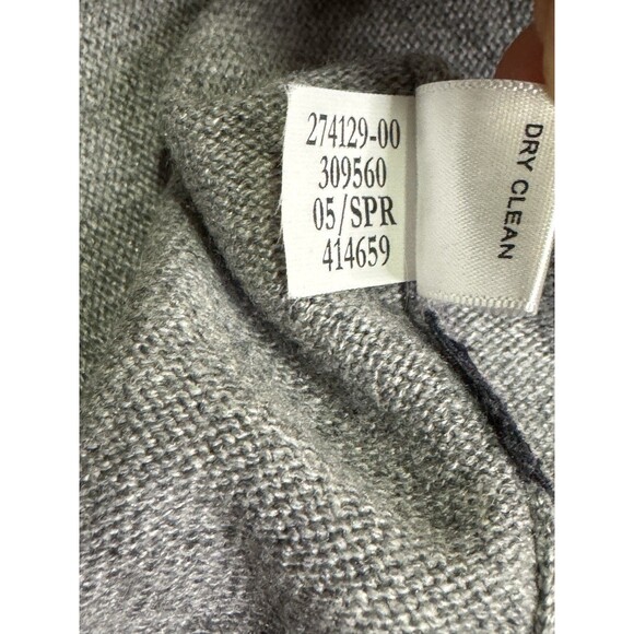 Banana Republic V-Neck Sweater Argyle Pink Gray Silk Cashmere Elbow Patch Small - Picture 7 of 10